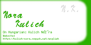nora kulich business card